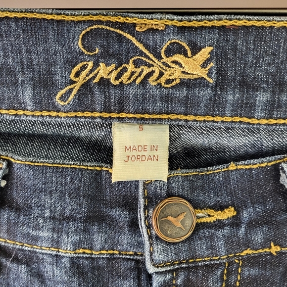 Grane Jeans Juniors Short Low Rise Curvy Bootcut Dark Wash Denim - Picture 5 of 7